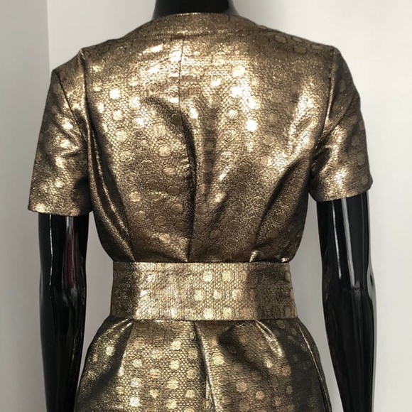 NWOT SEE BY CHLOE GOLD PATTERN LAME DRESS 6 S-M IT 42 GORGEOUS!!!!! - Picture 10 of 13